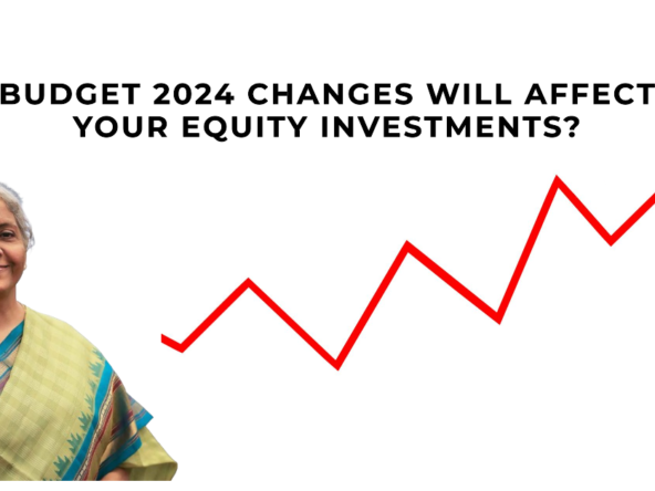 A bar graph comparing the old and new tax rates on equity investments. The old tax rates are shown in blue, and the new tax rates are shown in red_brandestate.in